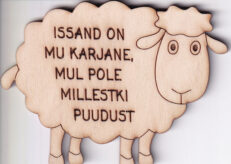 Magnet-puidust-hele-Issand-on-mu-Karjane